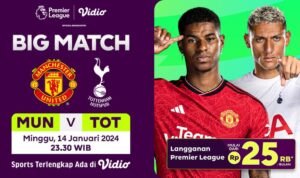 Link Live Streaming Liga Inggris Manchester United vs Tottenham