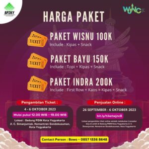 Harga Tiket Masuk Wjnc Jogja 2024