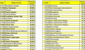 Passing Grade Arsitektur Ui 2024