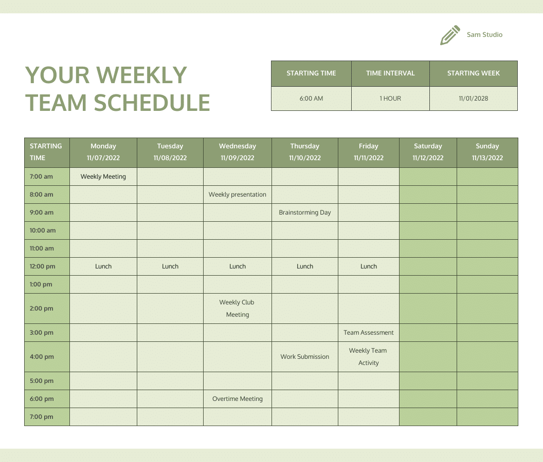 Presidential Daily Schedule