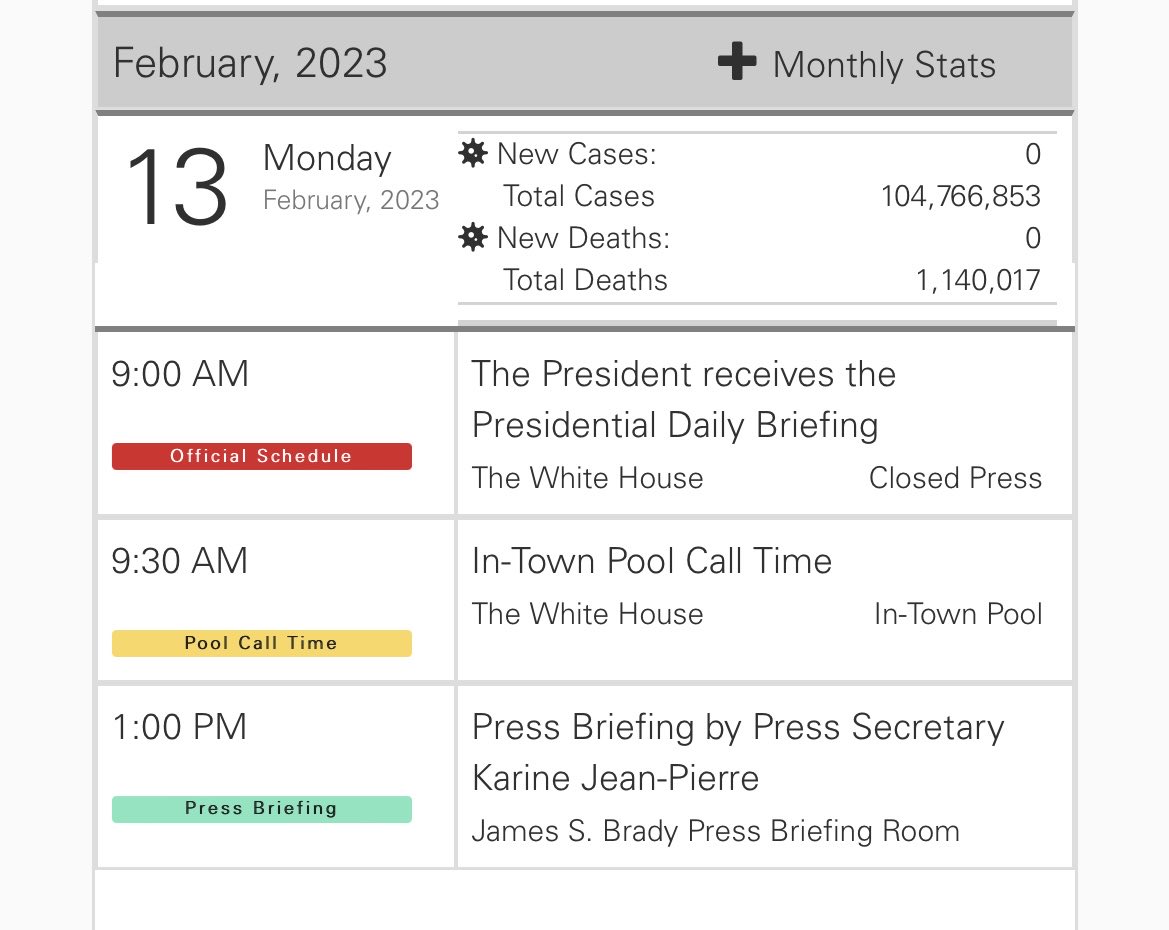 President Public Schedule