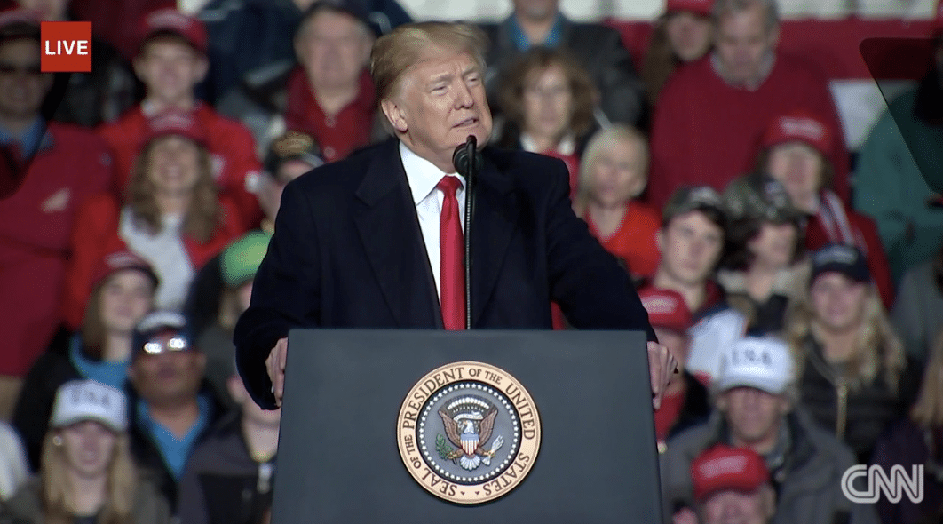 Trump rally crowd horn donald after president fox held his night