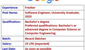 Software Engineer University Graduate Google 2024